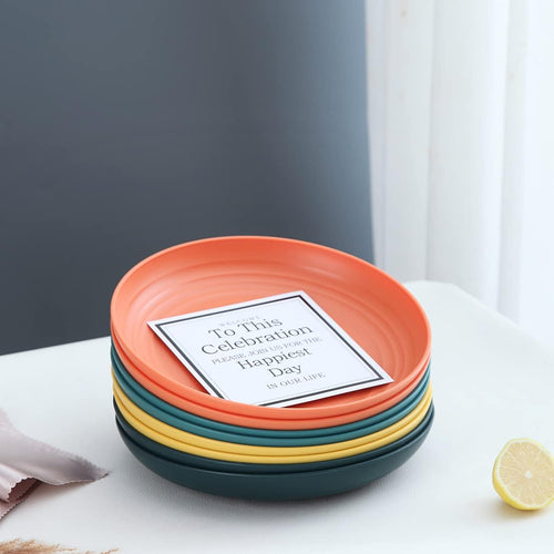 Set of 8 Dinner Plates (23 cm) – Lightweight, Shatterproof, and Reusable; Suitable for Pasta and Dumplings BPA-Free