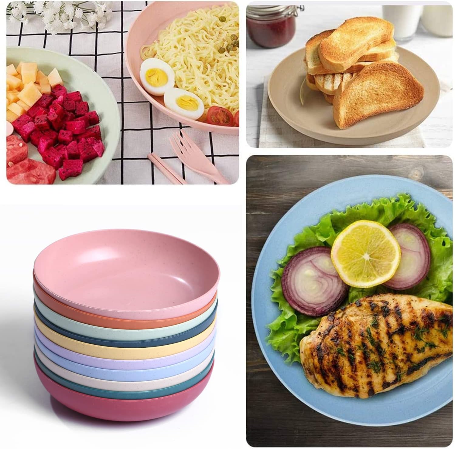 Set of 10 Lightweight Plastic Plates (14 cm) – Small Appetizer Set | Unbreakable, Reusable