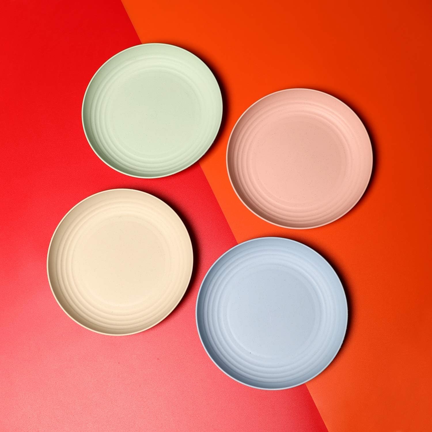 Lightweight Plastic Plates 8 Pieces 20 cm Large Dinner Plate Set | Unbreakable Reusable